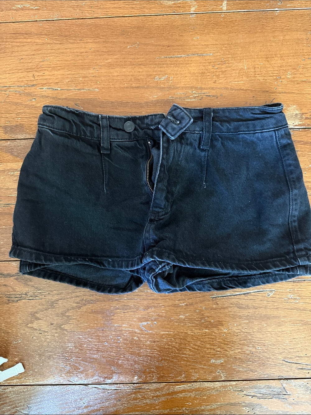 Free People Black High-Rise Denim Shorts
